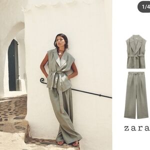 Zara NEW linen vest premium
